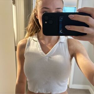 PacSun White V-Neck Crop Top